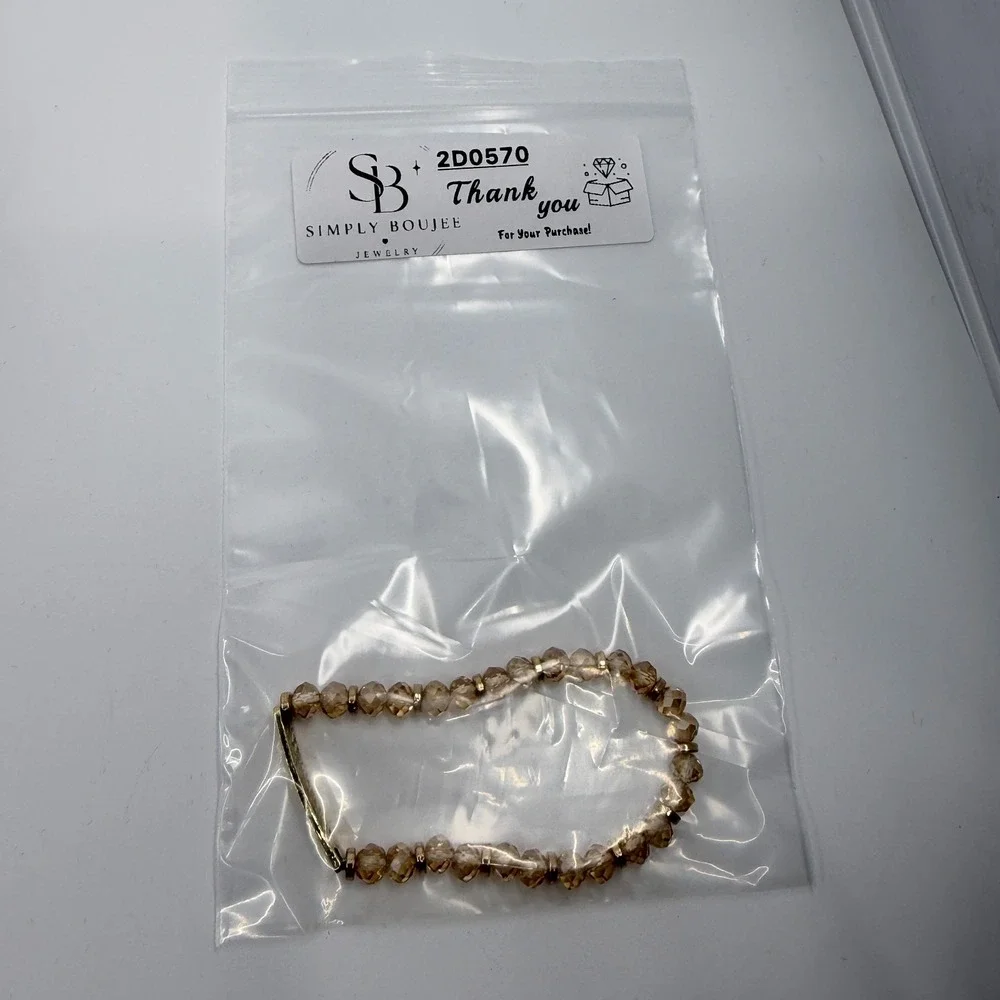 Amazing Grace Gold Tone Bead Bracelet Stacking Stretch Jewelry Gift Inspiration